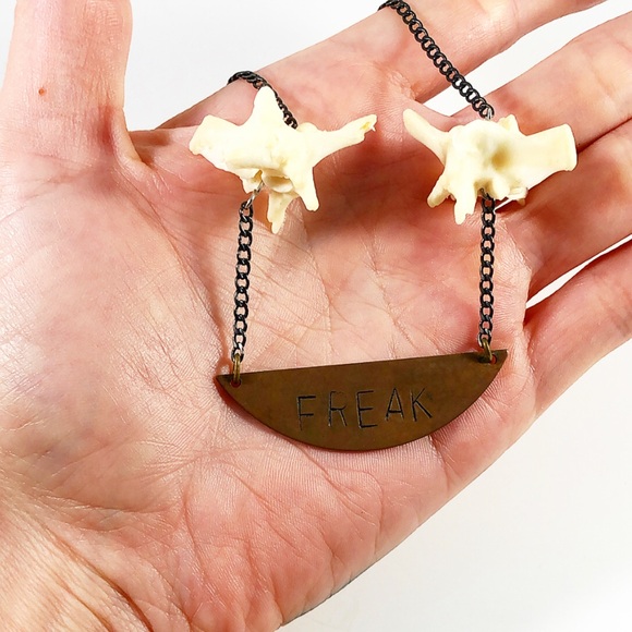 Coyote Vertebrae “FREAK” Oddities Necklace - Picture 3 of 6